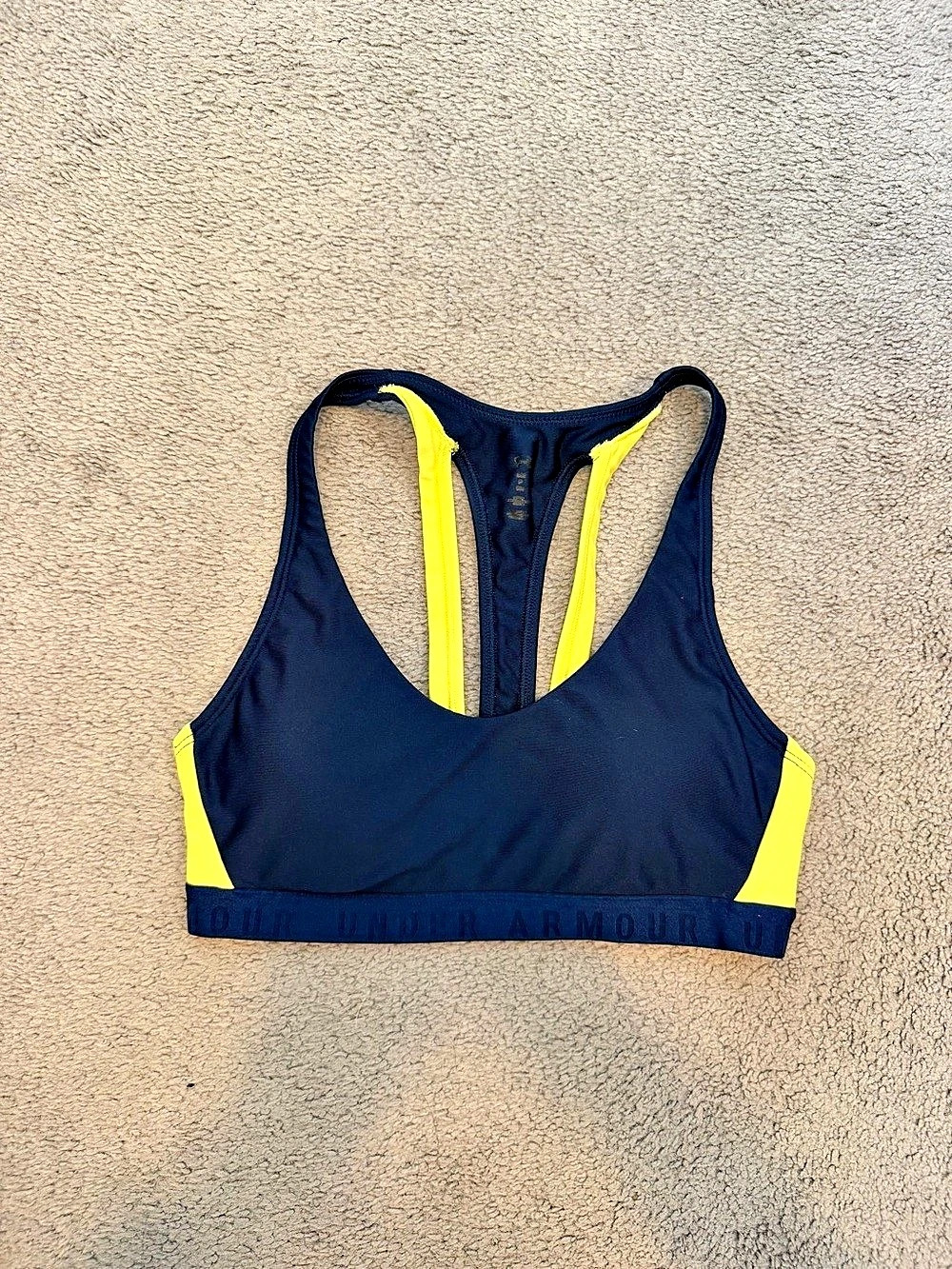 Under Armour Blue & Yellow Sports Bra Size Small